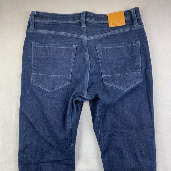 DU/ER Mens Pants 32 Blue Jeans L2X Slim Fit Stretch Performance Denim 32x30.5 - Picture 13 of 14
